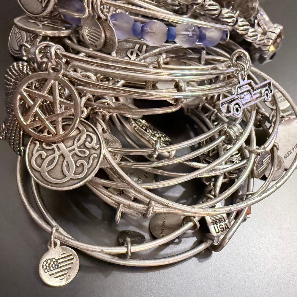 Bundle Of Silver Alex & Ani Bracelets 13.9 oz